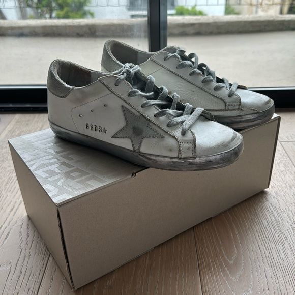 Golden Goose Shoes - Golden Goose Super Star White Silver